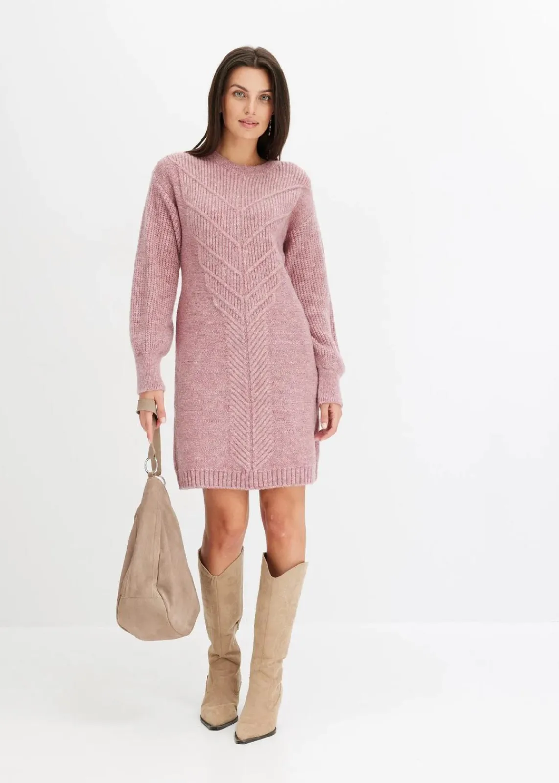 bonprix Kleider|Strickmode^Strickkleid rosa