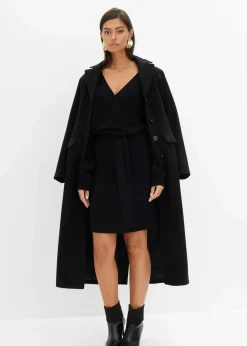 bonprix Bekleidung·Pullover & Strickjacken|Nachhaltigere Materialien^Strickkleid aus Viskose-Mix schwarz