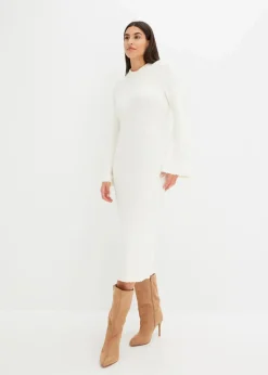 bonprix Bekleidung·Umstandsmode|Bekleidung·Pullover & Strickjacken^Strickkleid aus Bouclé wollweiß