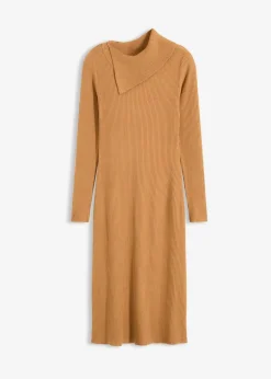 bonprix Bekleidung·Umstandsmode|Bekleidung·Pullover & Strickjacken^Strickkleid aus fließendem Viskose-Mix haselnuss