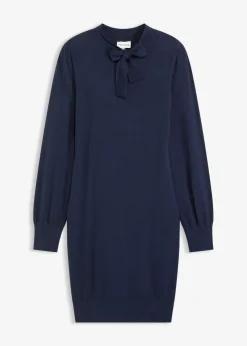 bonprix Bekleidung·Umstandsmode|Strickmode^Strickkleid aus fließendem Viskose-Mix dunkelblau