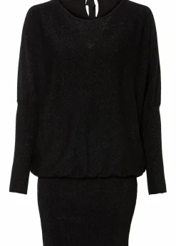 bonprix Bekleidung·Umstandsmode|Strickmode^Strickkleid aus fließendem Viskose-Mix schwarz