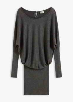 bonprix Bekleidung·Umstandsmode|Strickmode^Strickkleid aus fließendem Viskose-Mix anthrazit meliert
