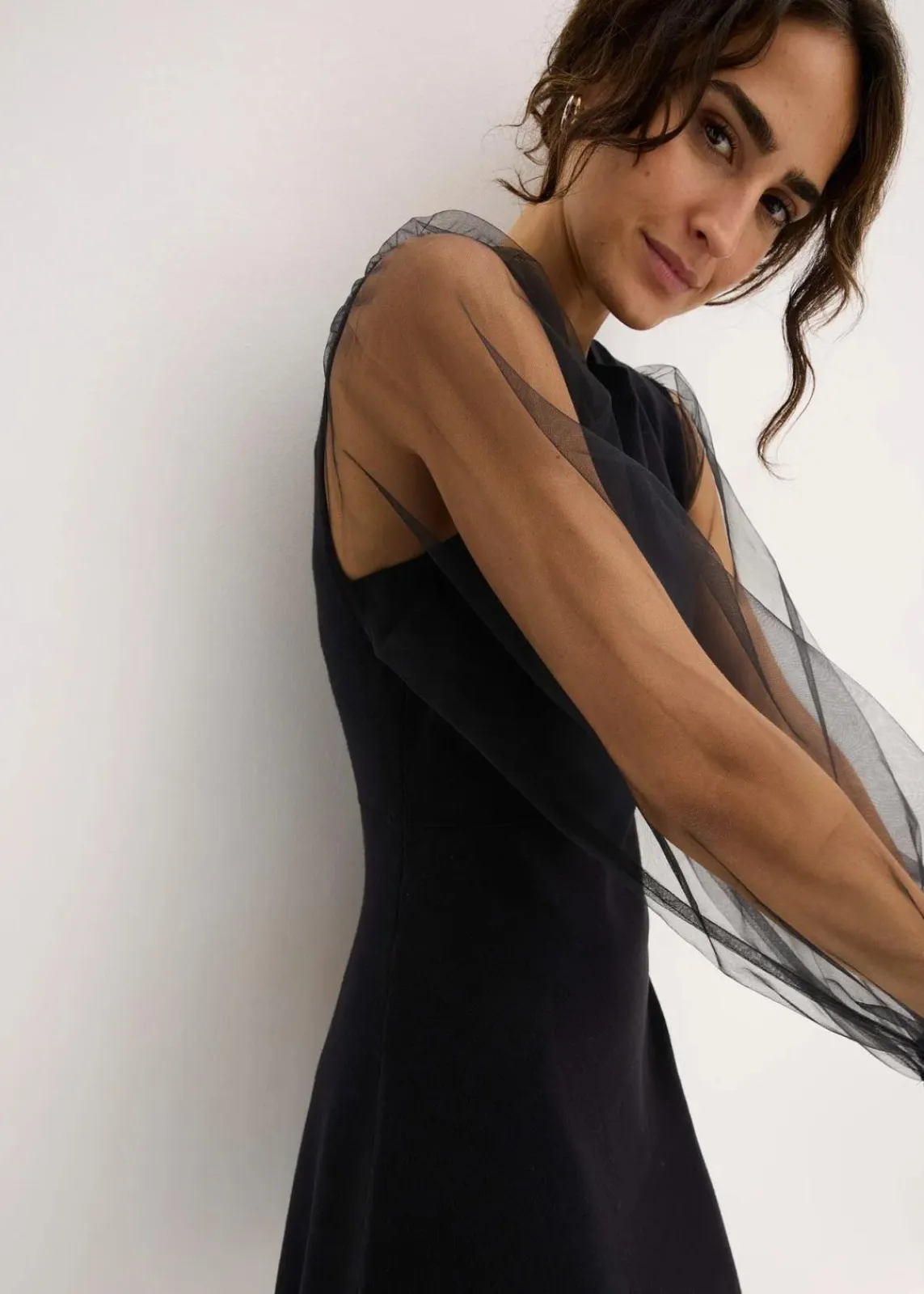 bonprix Bekleidung·Umstandsmode|Bekleidung·Pullover & Strickjacken^Strickkleid aus fließendem Viskose-mix schwarz