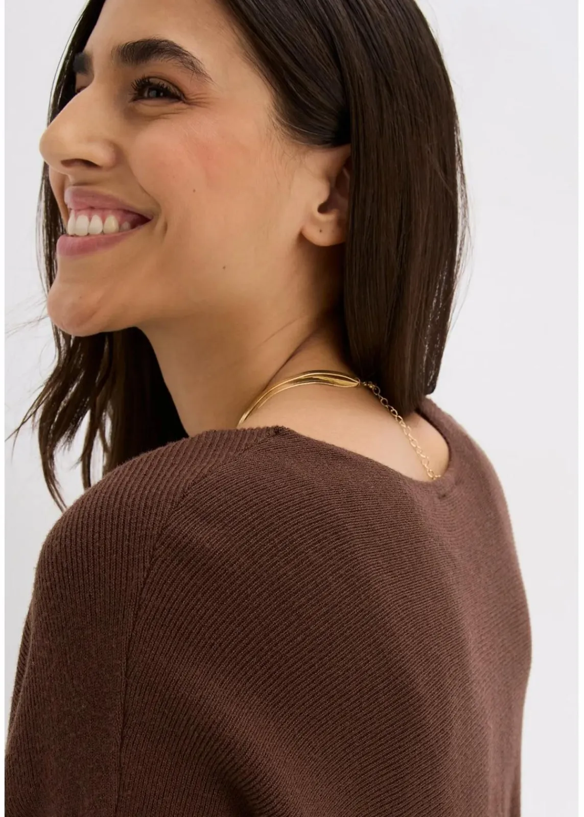 bonprix Bekleidung·Umstandsmode|Bekleidung·Pullover & Strickjacken^Strickkleid aus fließendem Viskose-Mix braun