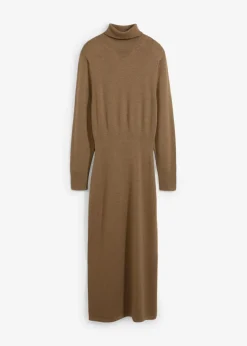 bonprix Kleider|Strickmode^Strickkleid aus Merinowolle walnussbraun