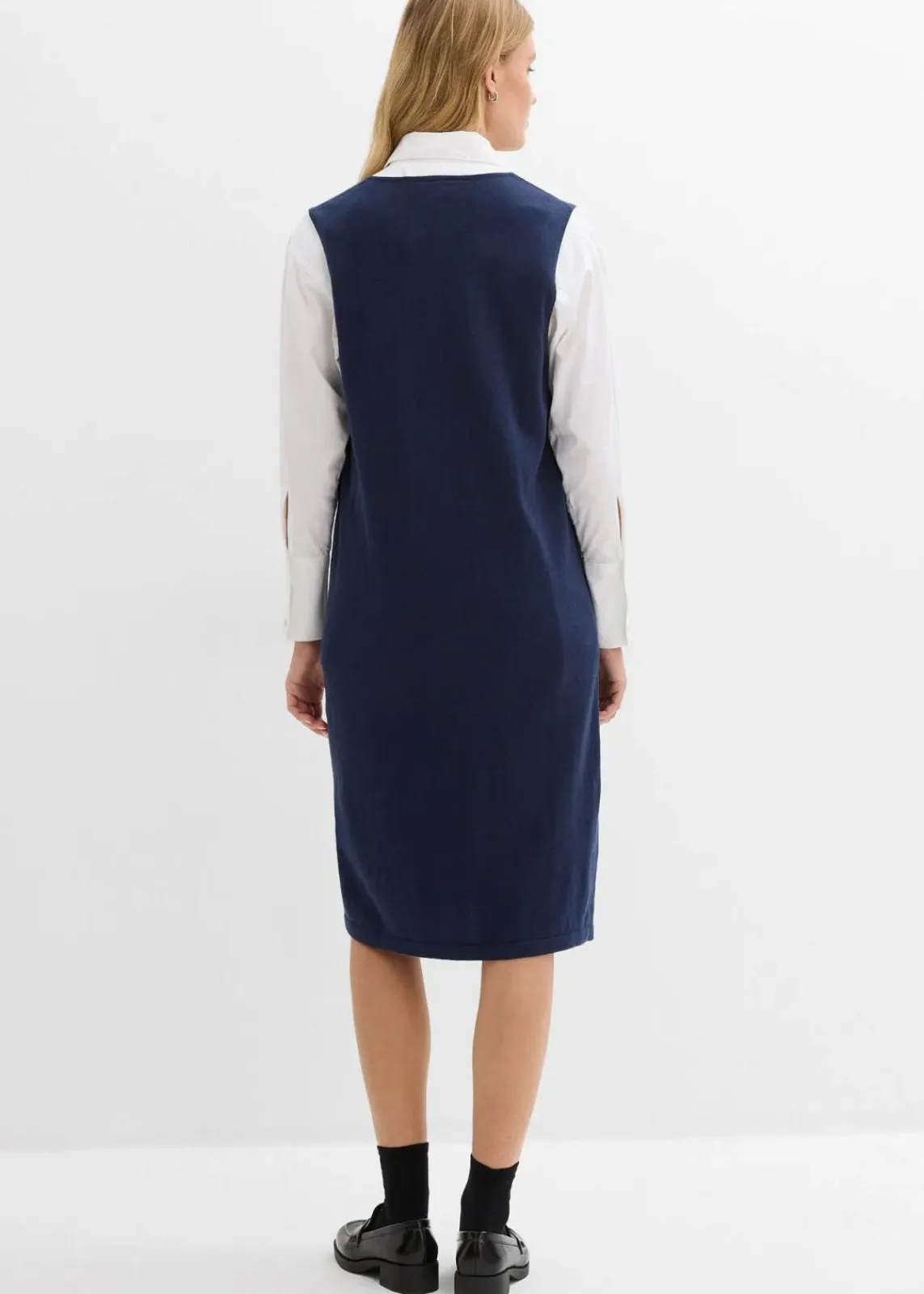 bonprix Bekleidung·Umstandsmode|Strickmode^Strickkleid aus reiner Baumwolle dunkelblau