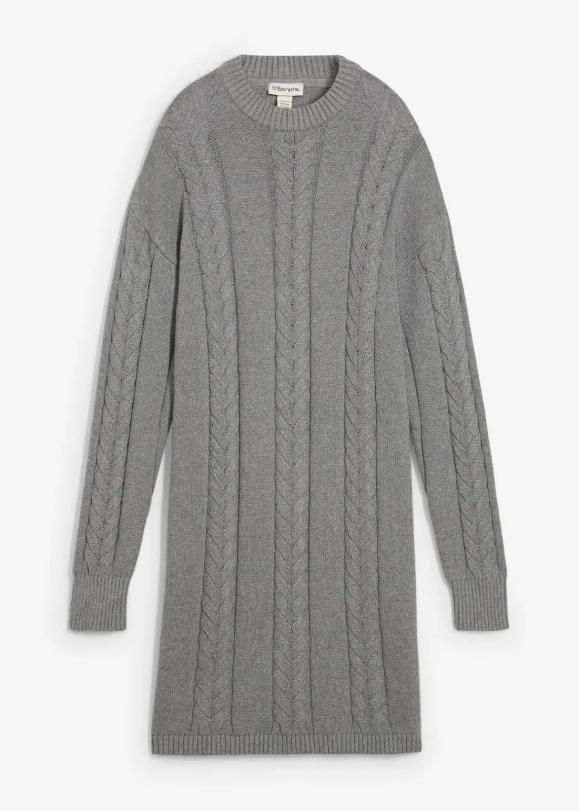 bonprix Bekleidung·Umstandsmode|Strickmode^Strickkleid aus reiner Baumwolle grau meliert