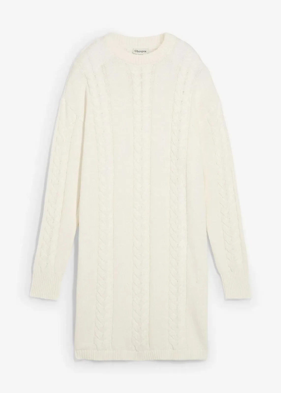bonprix Bekleidung·Umstandsmode|Strickmode^Strickkleid aus reiner Baumwolle wollweiß