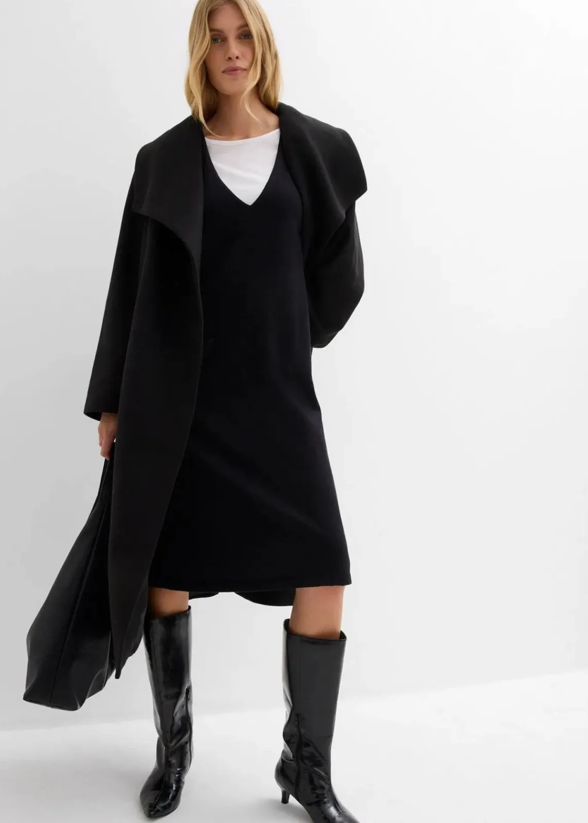 bonprix Bekleidung·Umstandsmode|Strickmode^Strickkleid aus reiner Baumwolle schwarz