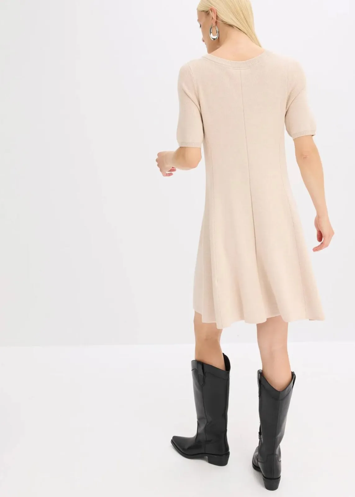 bonprix Bekleidung·Umstandsmode|Bekleidung·Pullover & Strickjacken^Strickkleid aus softem Viskose-Mix kieselbeige meliert