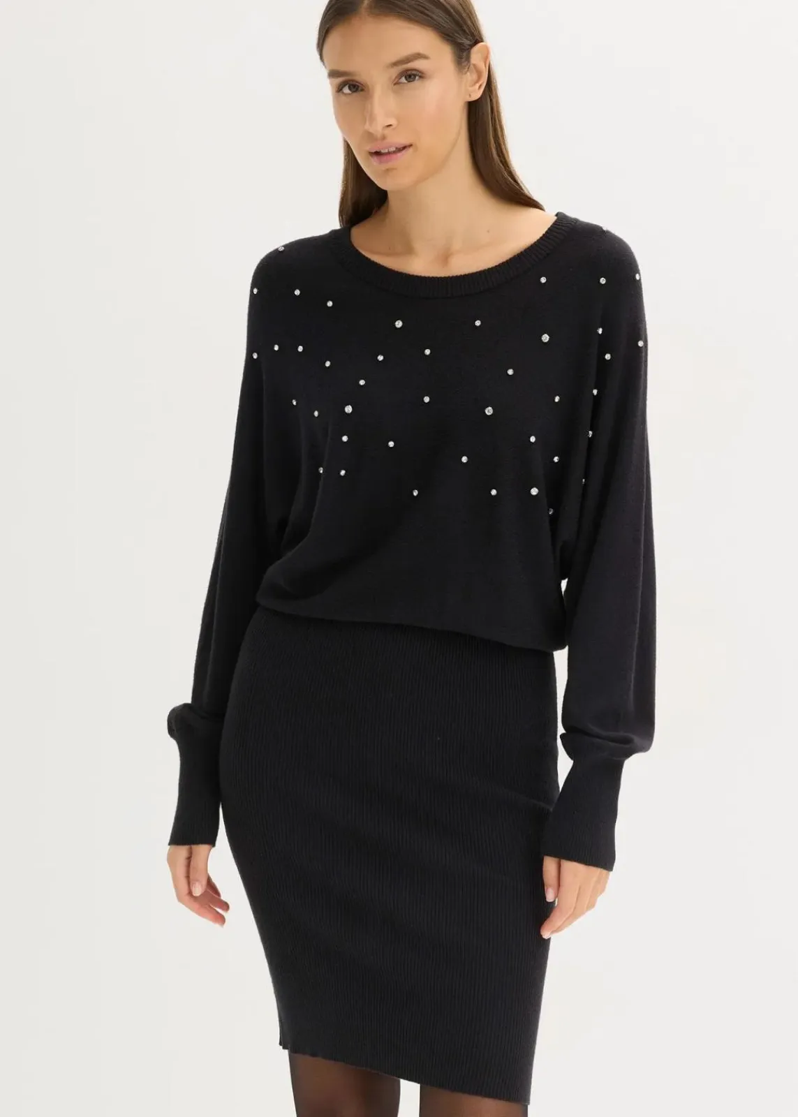 bonprix Bekleidung·Umstandsmode|Bekleidung·Pullover & Strickjacken^Strickkleid aus softem Viskose-Mix schwarz