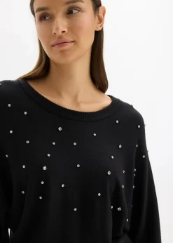 bonprix Bekleidung·Umstandsmode|Bekleidung·Pullover & Strickjacken^Strickkleid aus softem Viskose-Mix schwarz
