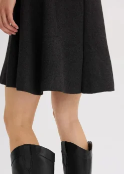 bonprix Kleider|Strickmode^Strickkleid aus softem Viskose-Mix anthrazit meliert