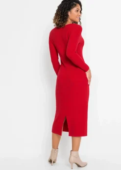 bonprix Bekleidung·Umstandsmode|Bekleidung·Pullover & Strickjacken^Strickkleid aus Viskose- Mix tiefrot