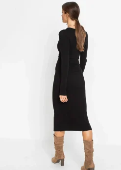 bonprix Bekleidung·Umstandsmode|Bekleidung·Pullover & Strickjacken^Strickkleid aus Viskose-Mix schwarz