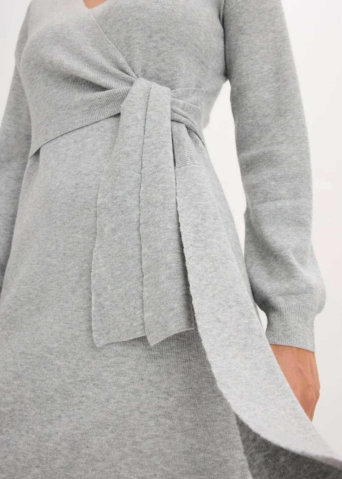 bonprix Bekleidung·Umstandsmode|Bekleidung·Pullover & Strickjacken^Strickkleid aus Viskose-Mix hellgrau meliert