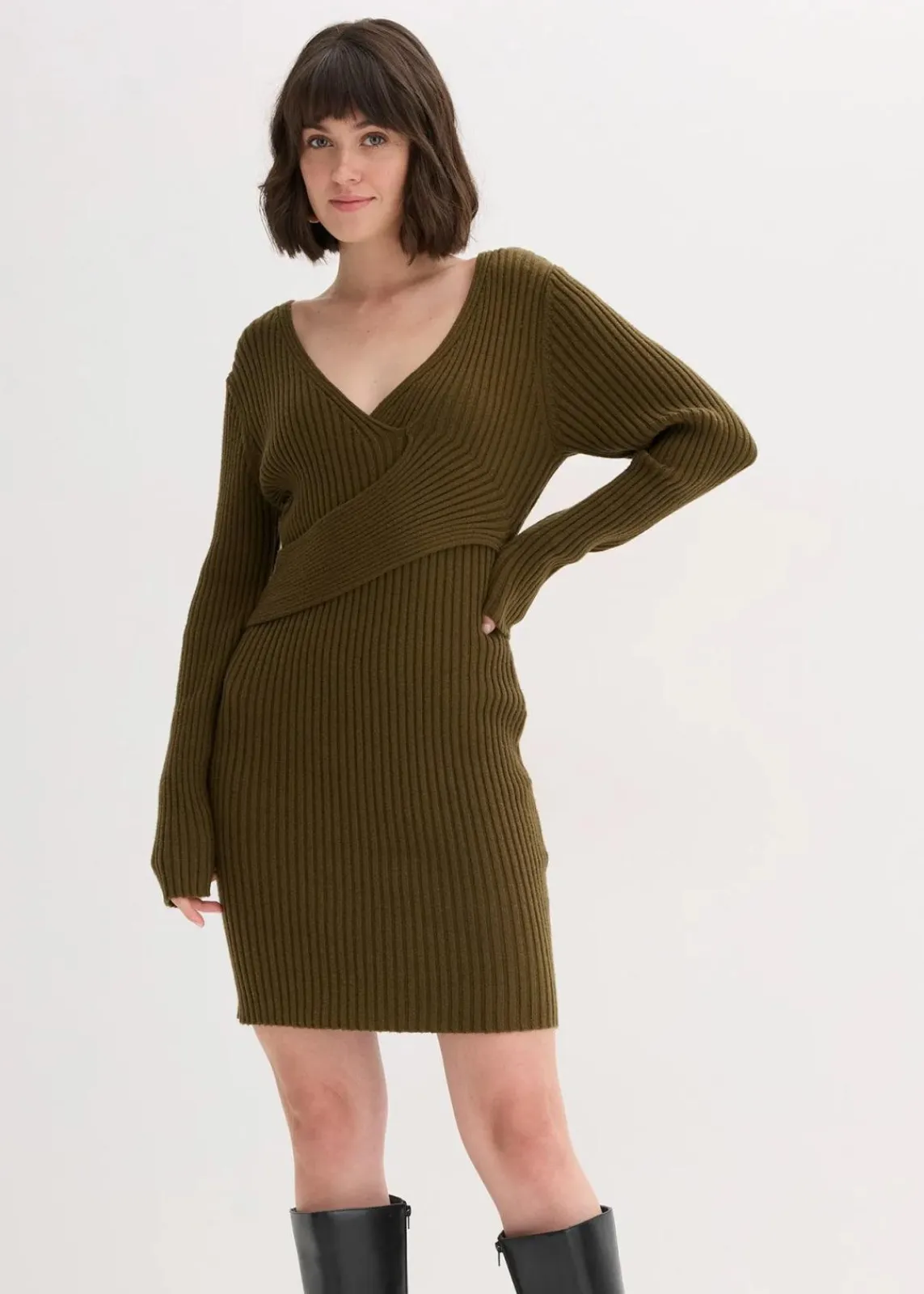 bonprix Bekleidung·Umstandsmode|Bekleidung·Pullover & Strickjacken^Strickkleid aus Viskose-Mix erdoliv