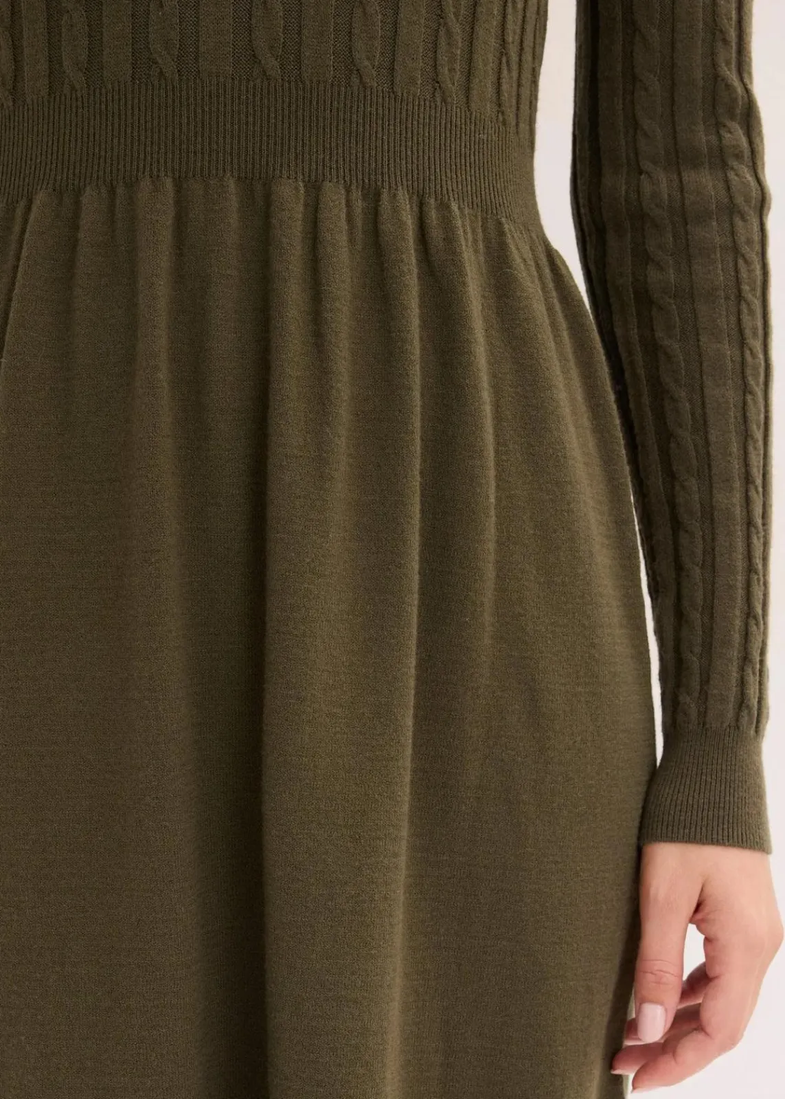 bonprix Bekleidung·Umstandsmode|Strickmode^Strickkleid aus Viskose-Mix khakibraun meliert