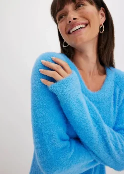 bonprix Bekleidung·Umstandsmode|Bekleidung·Pullover & Strickjacken^Strickkleid aus Viskose-Mix brilliantblau