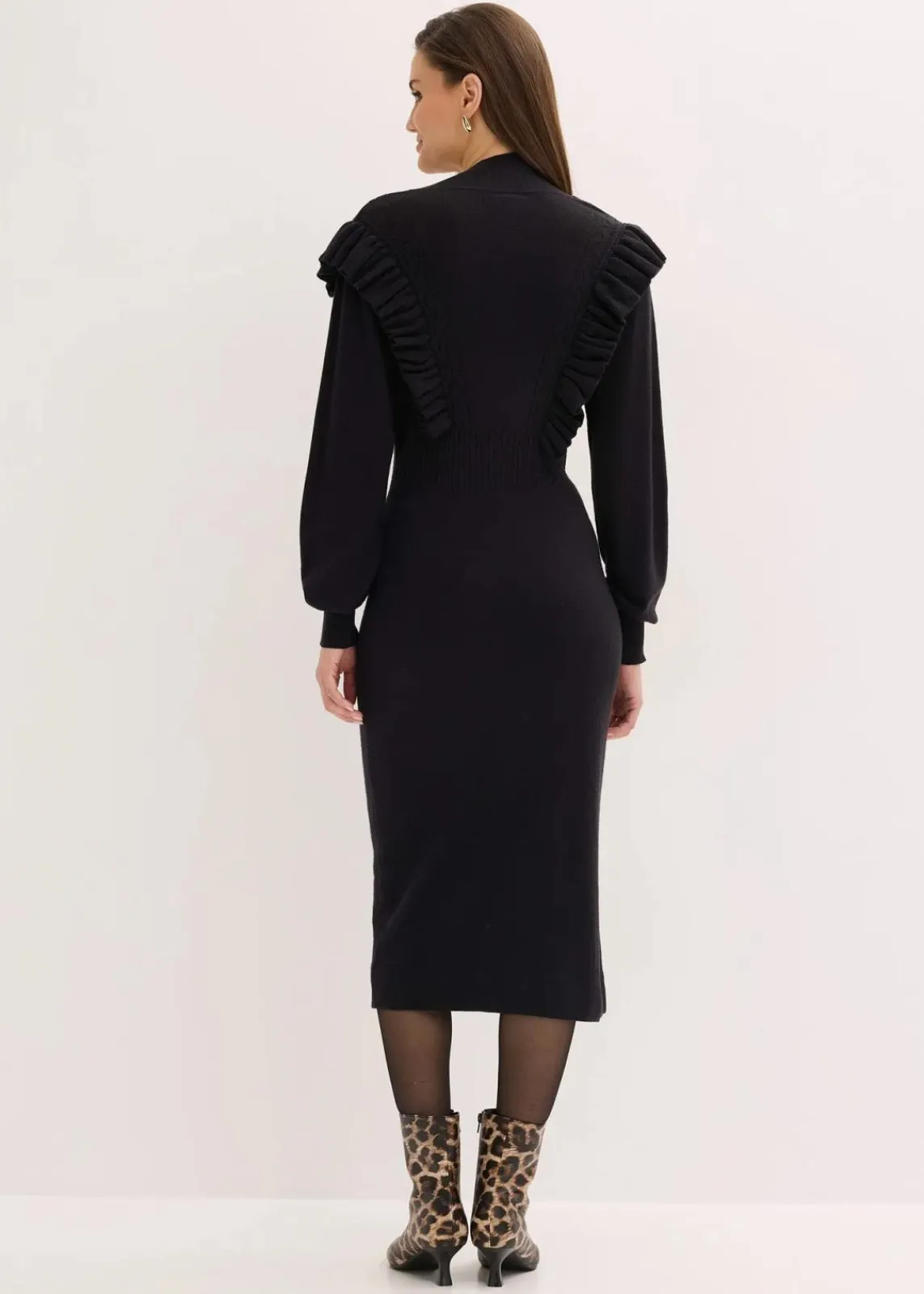 bonprix Bekleidung·Umstandsmode|Bekleidung·Pullover & Strickjacken^Strickkleid aus Viskose-Mix schwarz