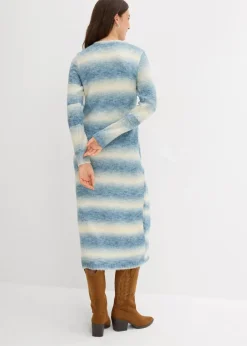 bonprix Kleider|Strickmode^Strickkleid aus weichem Woll-Mix natur/jeansblau