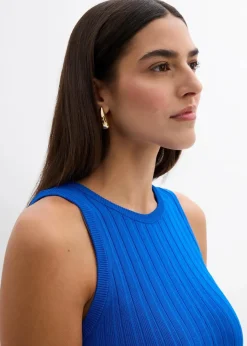 bonprix Strickmode|Kleider^Strickkleid in A-Linie aus Viskose-Mix azurblau