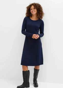 bonprix Bekleidung·Umstandsmode|Bekleidung·Röcke^Strickkleid in ausgestellter Form dunkelblau