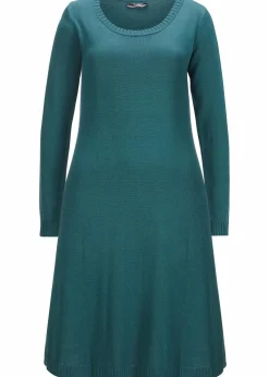 bonprix Kleider|Basics^Strickkleid in ausgestellter Form pfeffergrün
