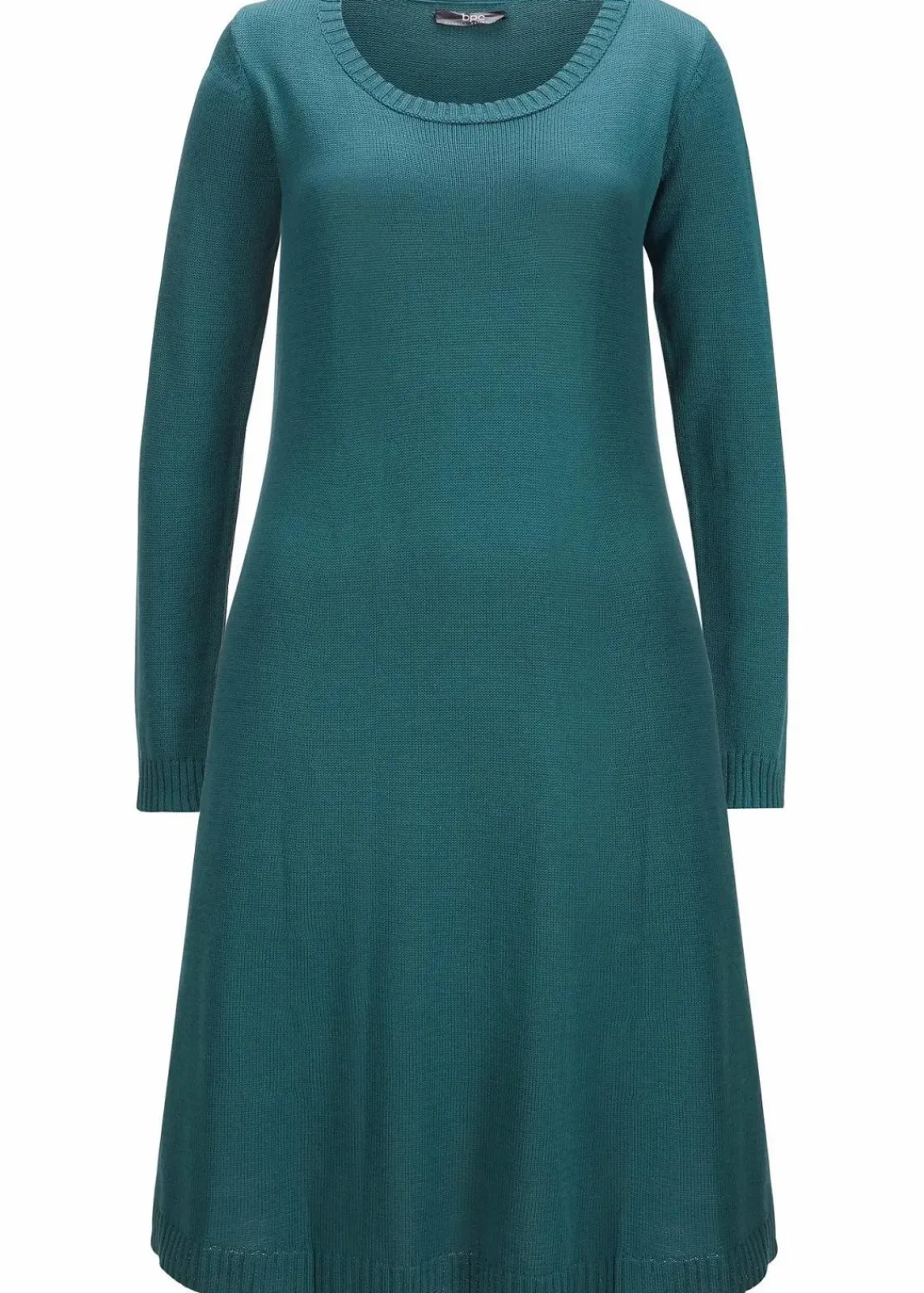 bonprix Kleider|Basics^Strickkleid in ausgestellter Form pfeffergrün
