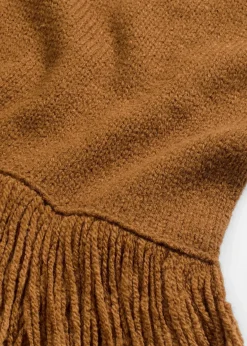 bonprix Bekleidung·Umstandsmode|Bekleidung·Pullover & Strickjacken^Strickkleid mit Fransensaum cognac braun