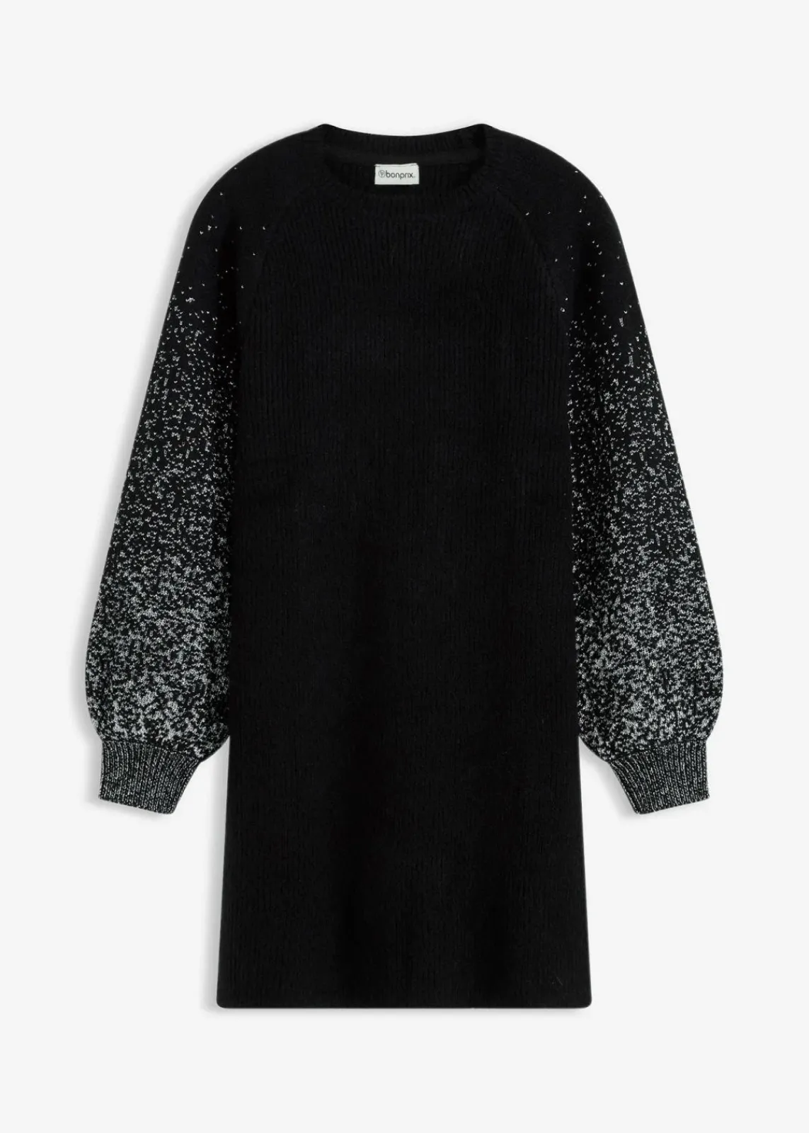 bonprix Bekleidung·Umstandsmode|Bekleidung·Pullover & Strickjacken^Strickkleid mit Glitzer-Effekt schwarz/silber