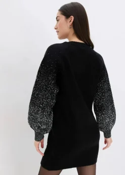 bonprix Bekleidung·Umstandsmode|Bekleidung·Pullover & Strickjacken^Strickkleid mit Glitzer-Effekt schwarz/silber