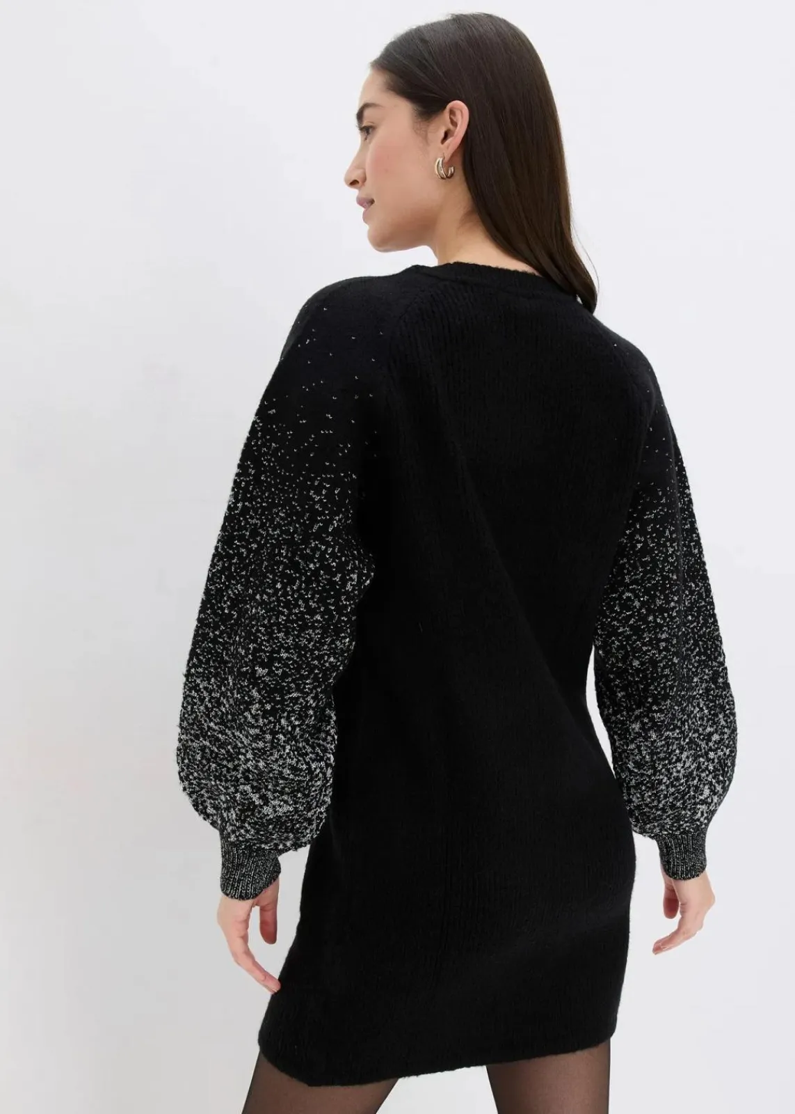 bonprix Bekleidung·Umstandsmode|Bekleidung·Pullover & Strickjacken^Strickkleid mit Glitzer-Effekt schwarz/silber