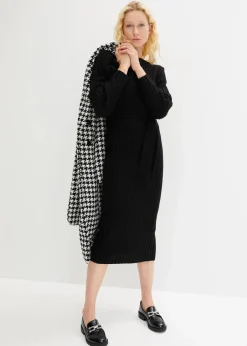 bonprix Kleider^Strickkleid mit Gürtel (2-tlg.Set) schwarz