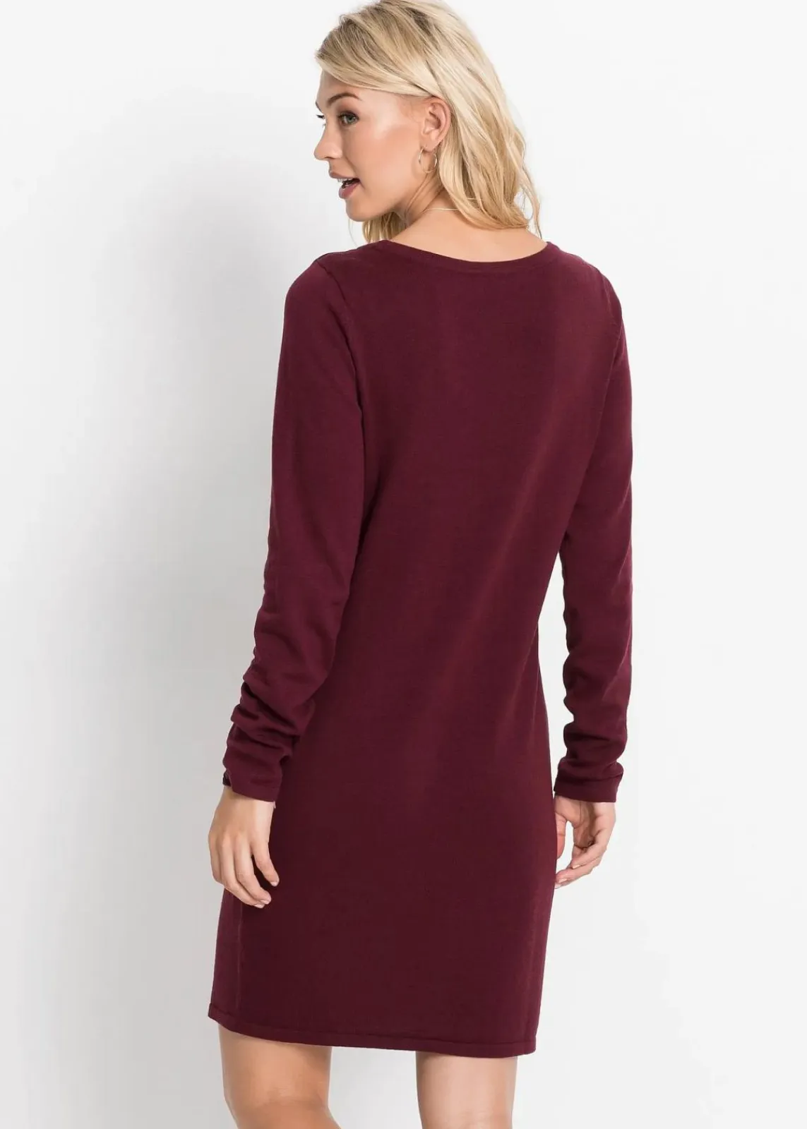 bonprix Bekleidung·Umstandsmode|Strickmode^Strickkleid mit legerem Schnitt dunkelrot