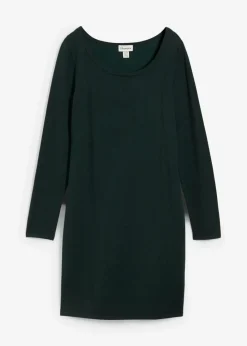 bonprix Bekleidung·Umstandsmode|Strickmode^Strickkleid mit legerem Schnitt tiefgrün