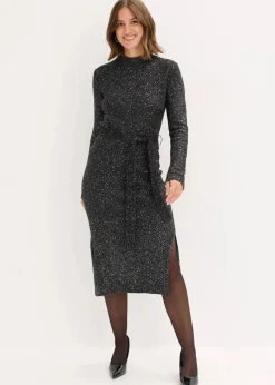bonprix Bekleidung·Umstandsmode|Bekleidung·Pullover & Strickjacken^Strickkleid mit Pailletten schwarz