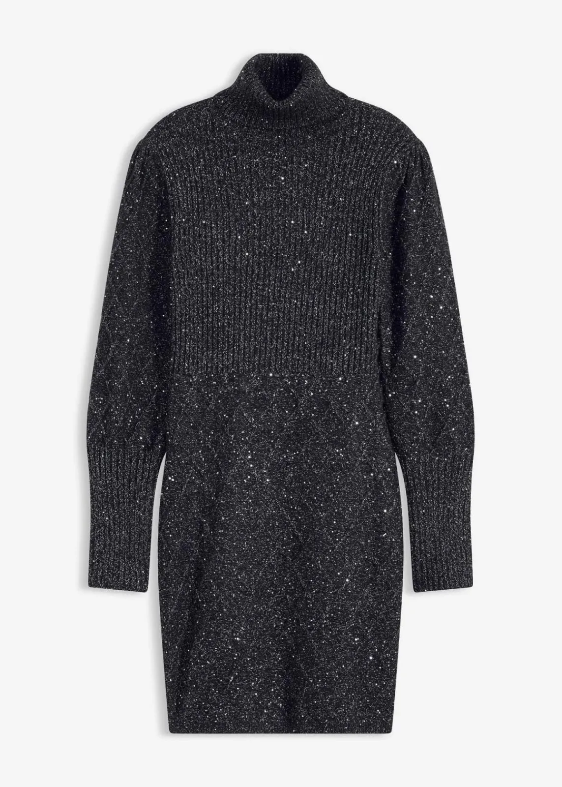 bonprix Bekleidung·Umstandsmode|Bekleidung·Pullover & Strickjacken^Strickkleid mit Pailletten schwarz