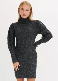 bonprix Bekleidung·Umstandsmode|Bekleidung·Pullover & Strickjacken^Strickkleid mit Pailletten schwarz