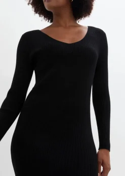 bonprix Kleider|Bekleidung·Pullover & Strickjacken^Strickkleid mit Pullunder 2tlg. Set schwarz