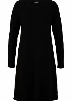 bonprix Bekleidung·Umstandsmode|Kleider^Strickkleid mit recycelter Baumwolle schwarz