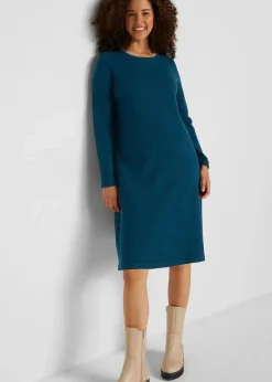 bonprix Bekleidung·Umstandsmode|Kleider^Strickkleid mit recycelter Baumwolle dunkelgrün