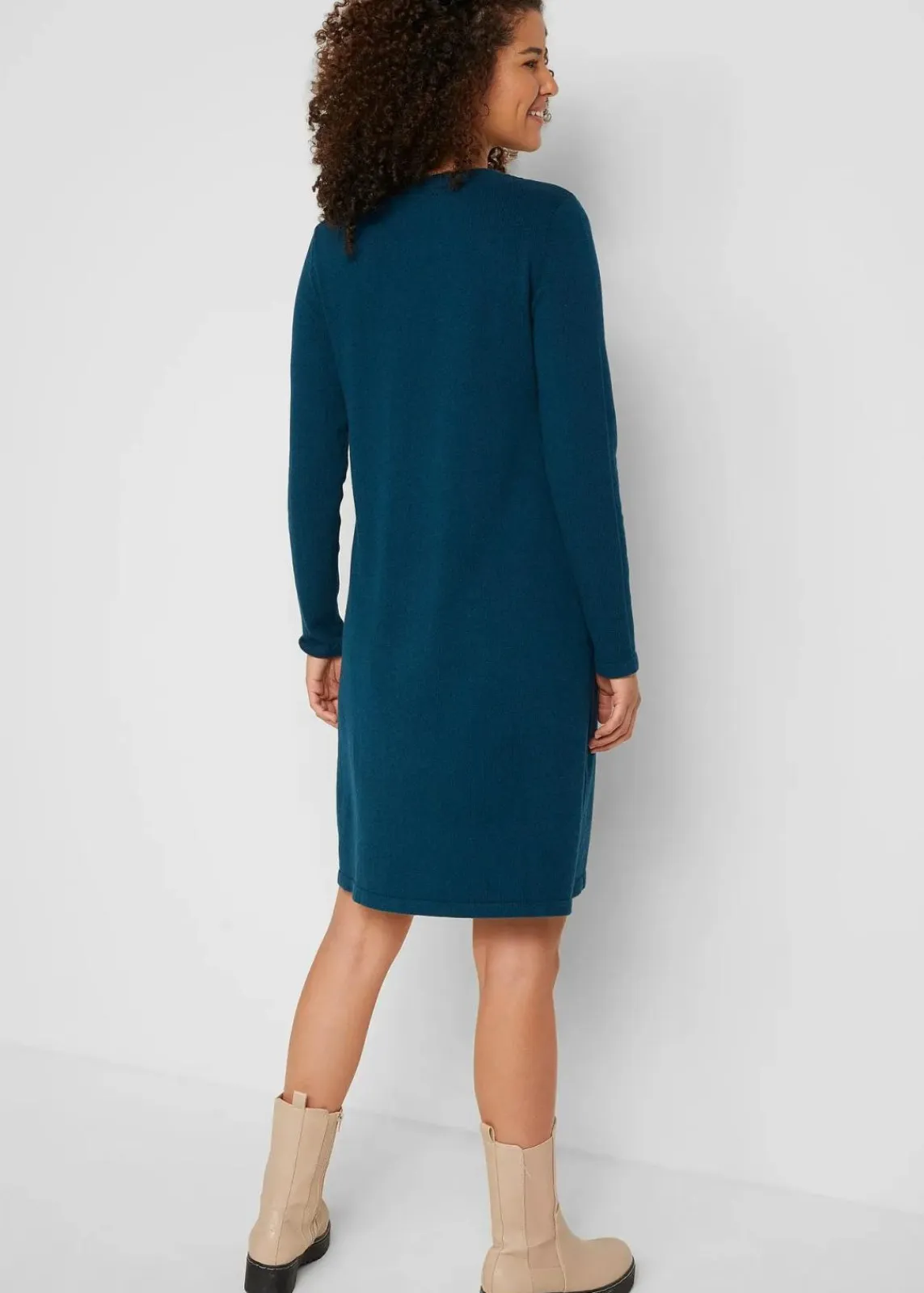 bonprix Bekleidung·Umstandsmode|Kleider^Strickkleid mit recycelter Baumwolle dunkelgrün