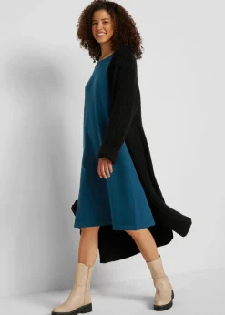 bonprix Bekleidung·Umstandsmode|Kleider^Strickkleid mit recycelter Baumwolle dunkelgrün