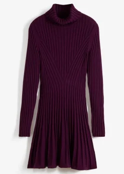 bonprix Bekleidung·Umstandsmode|Strickmode^Strickkleid mit Rollkragen holunderbeere