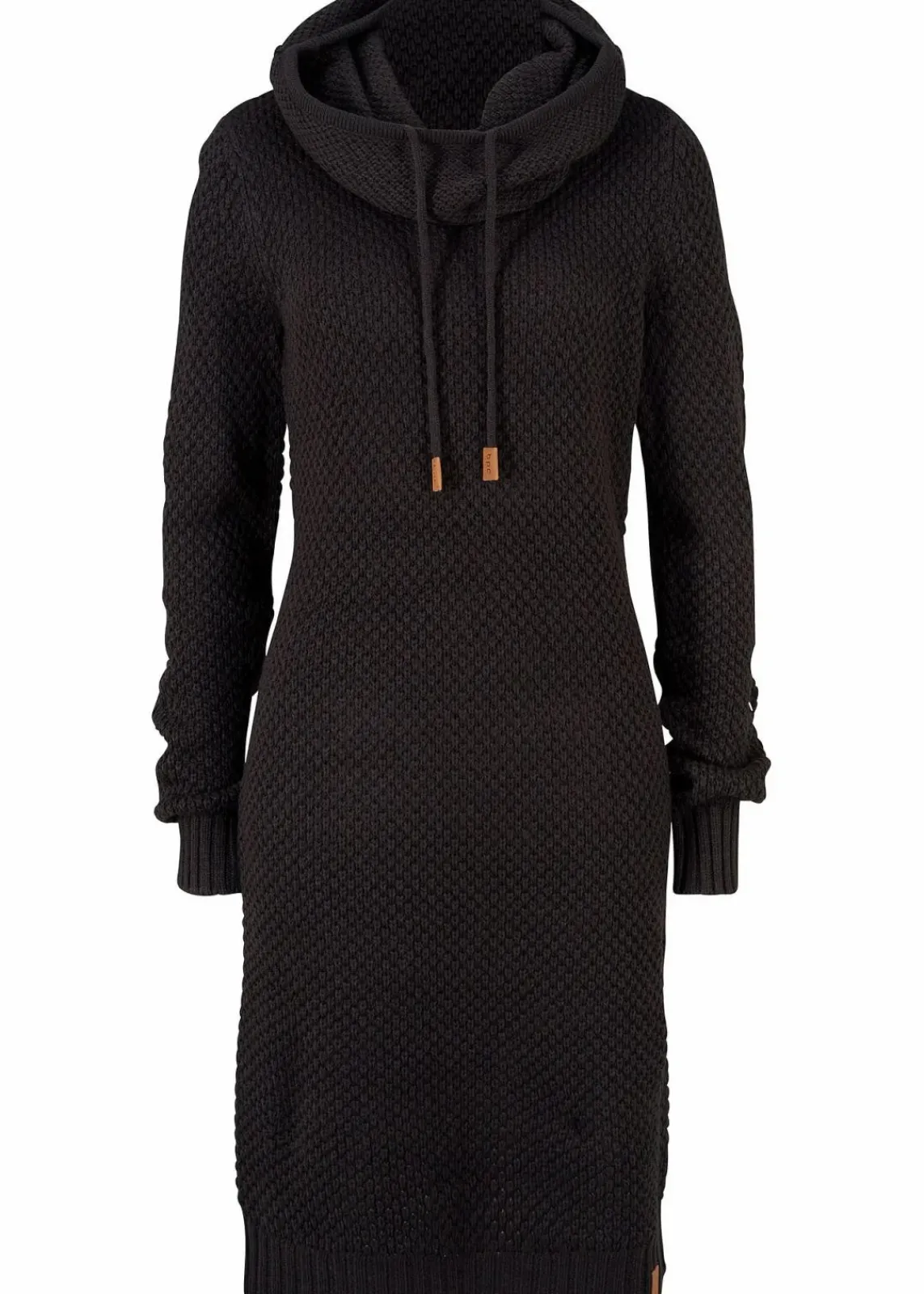 bonprix Kleider|Strickmode^Strickkleid mit Schalkragen schwarz