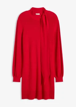 bonprix Bekleidung·Umstandsmode|Strickmode^Strickkleid mit Schleife aus softem Viskose-Mix salsarot