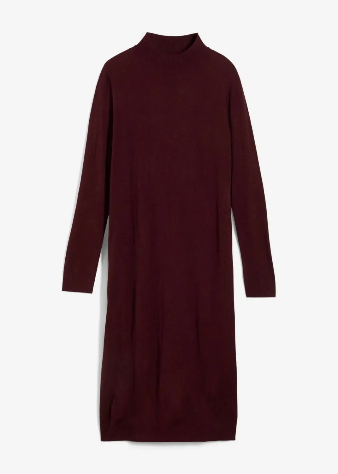 bonprix Bekleidung·Umstandsmode|Strickmode^Strickkleid mit Stehkragen weinrot