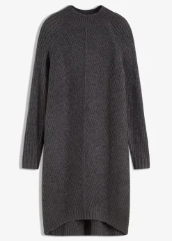 bonprix Bekleidung·Umstandsmode|Bekleidung·Pullover & Strickjacken^Strickkleid mit Vokuhila-Saum anthrazit meliert